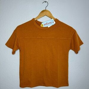 New Boys' Short Sleeve Relaxed Fit T-Shirt Cat & Jack, Color Burnt Yellow